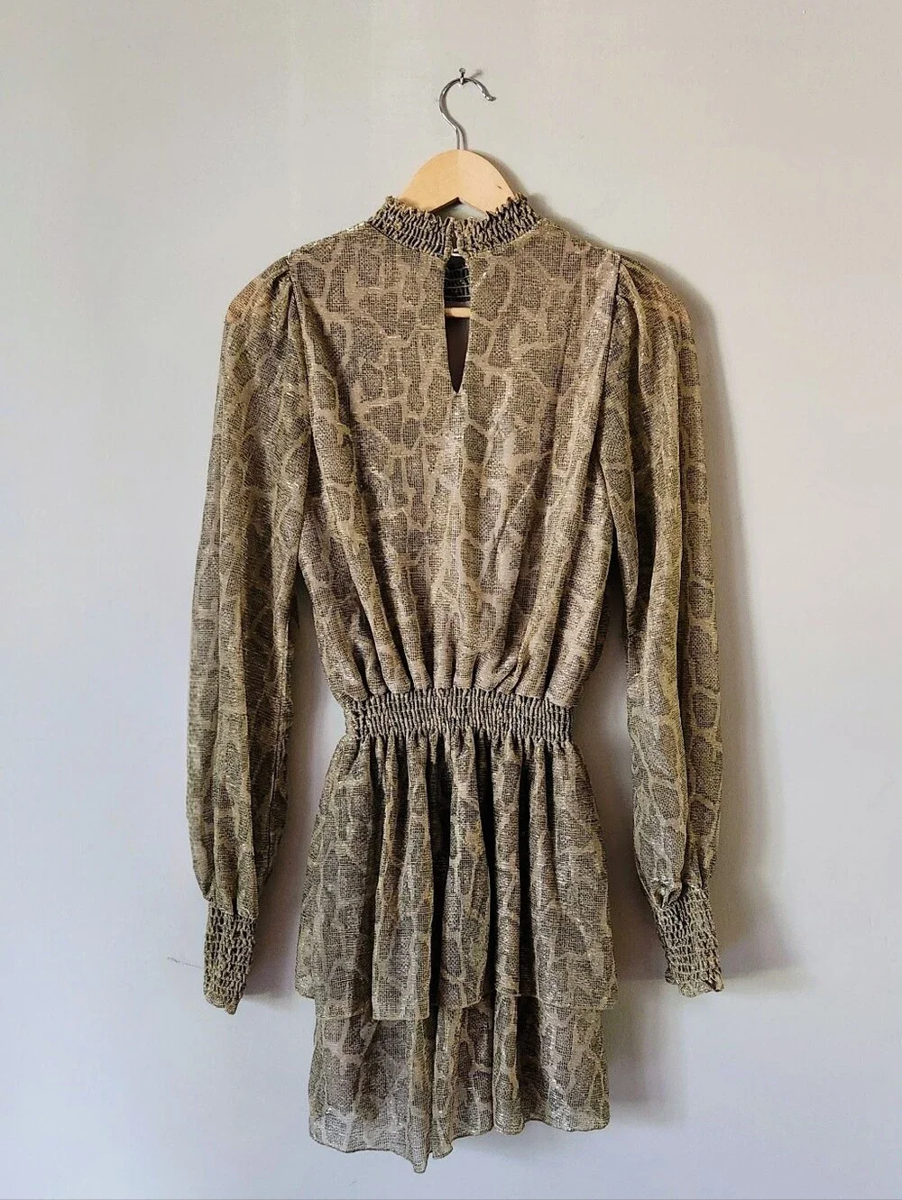 Show Me Your Mumu Russo Ruffle Dress In Glitter Python Sz S